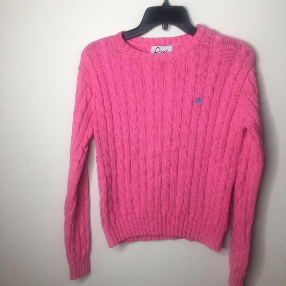 Lilly Pulitzer pink sweater pineapple detail - Picture 1 of 2